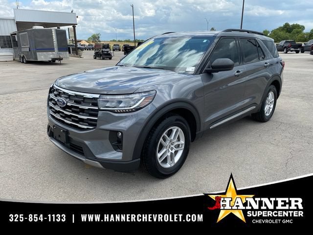 2025 Ford Explorer Active in Gray — front three-quarter view