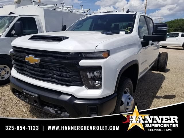 2026 Chevrolet Silverado 3500 HD Chassis Cab Work Truck in Summit White — front three-quarter view