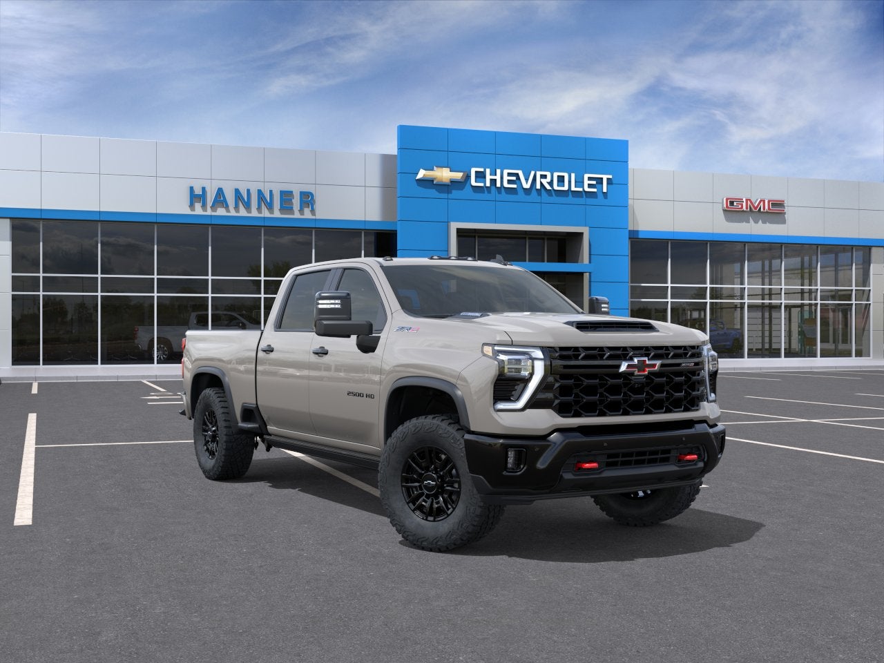 2026 Chevrolet Silverado 2500 HD ZR2 in White Sands — front three-quarter view