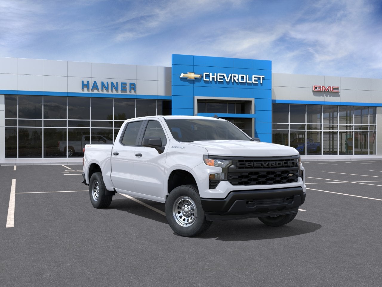 2026 Chevrolet Silverado 1500 WT in Summit White — front three-quarter view