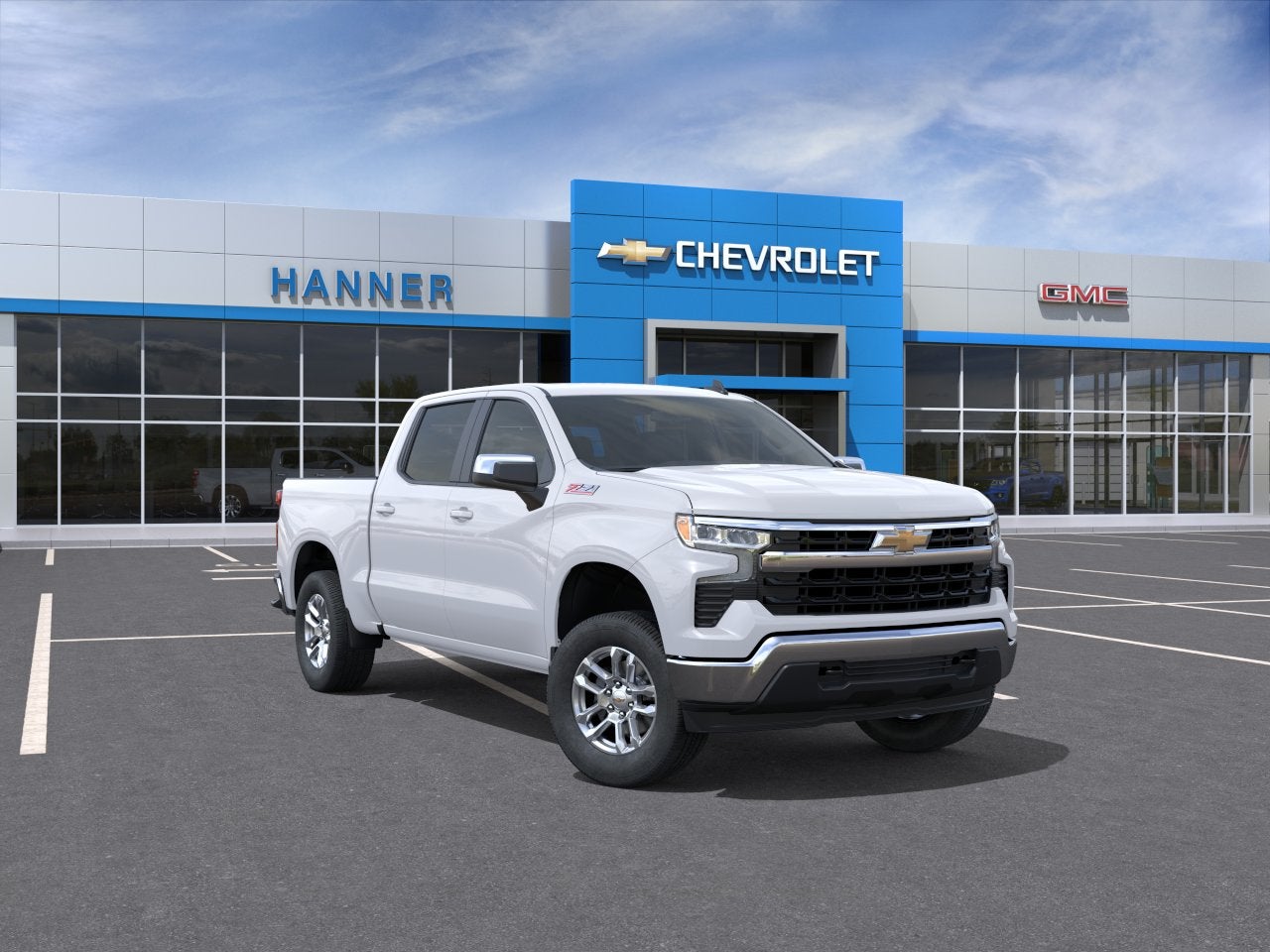 2026 Chevrolet Silverado 1500 LT in Summit White — front three-quarter view