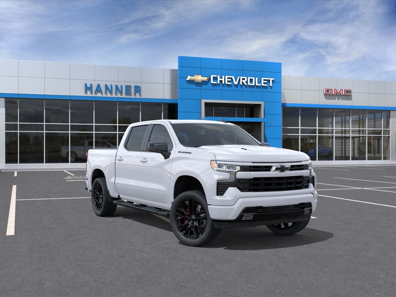 2026 Chevrolet Silverado 1500 RST in Summit White — front three-quarter view