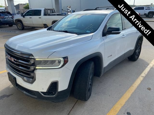 2021 GMC Acadia AT4 in Summit White — front three-quarter view
