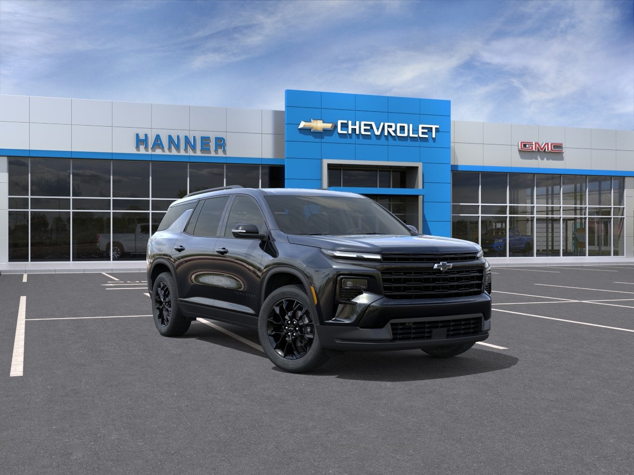 2026 Chevrolet Traverse LT in Mosaic Black Metallic — front three-quarter view