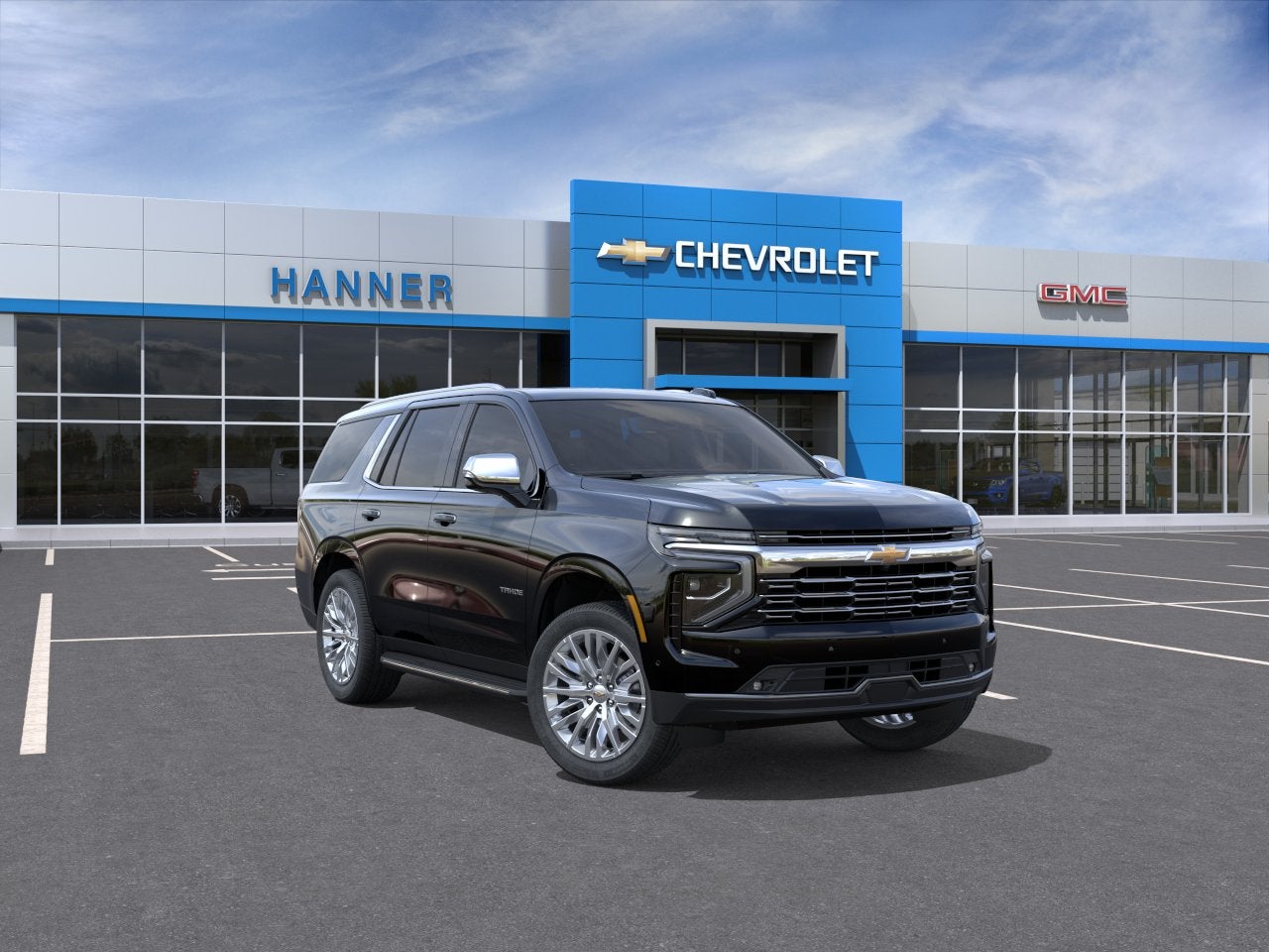 2026 Chevrolet Tahoe Premier in Black — front three-quarter view