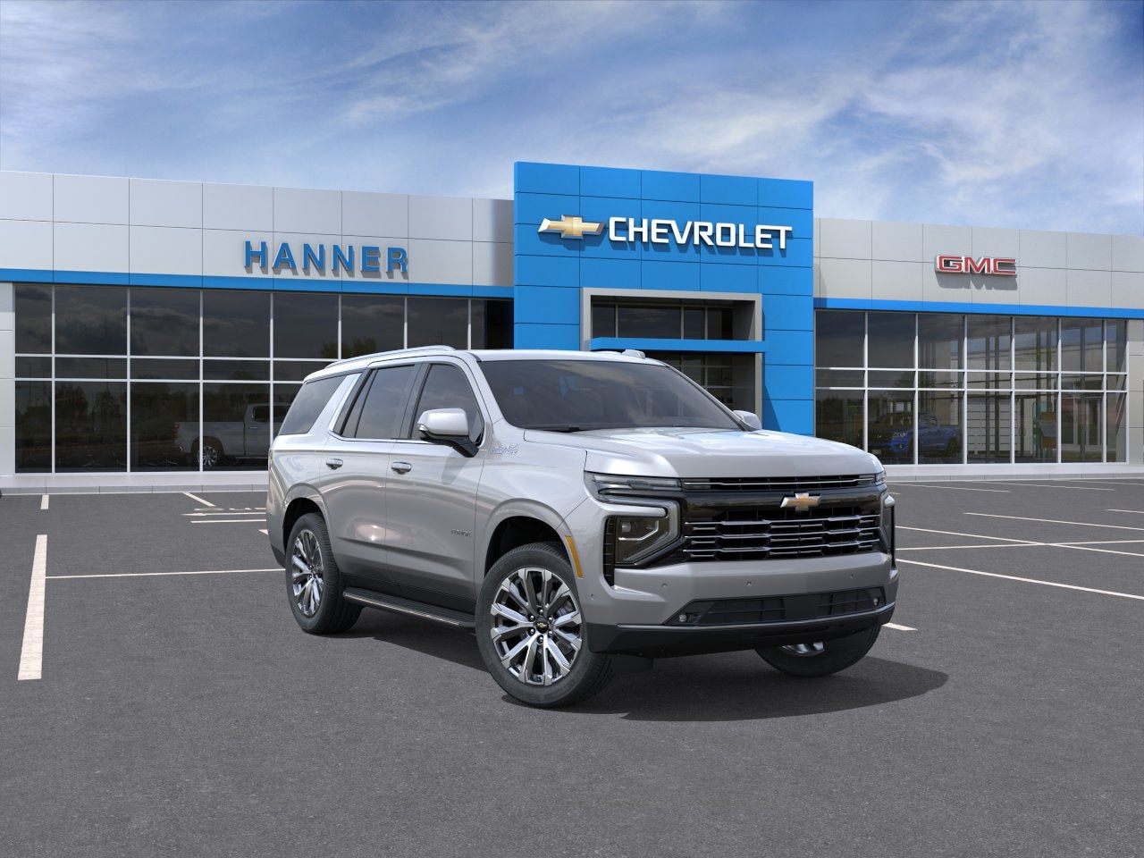 2026 Chevrolet Tahoe High Country in Sterling Gray Metallic — front three-quarter view