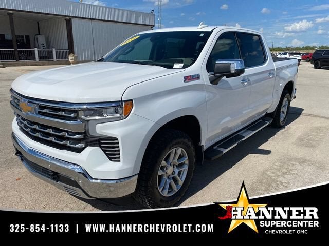 2024 Chevrolet Silverado 1500 LTZ in Summit White — front three-quarter view