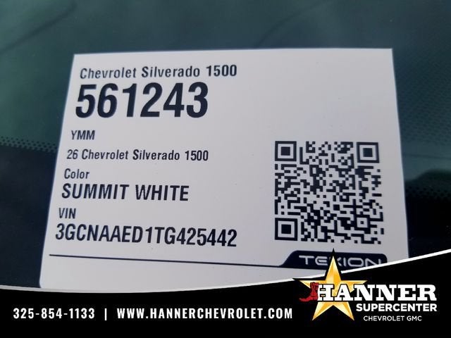 2026 Chevrolet Silverado 1500 WT in Summit White — front three-quarter view