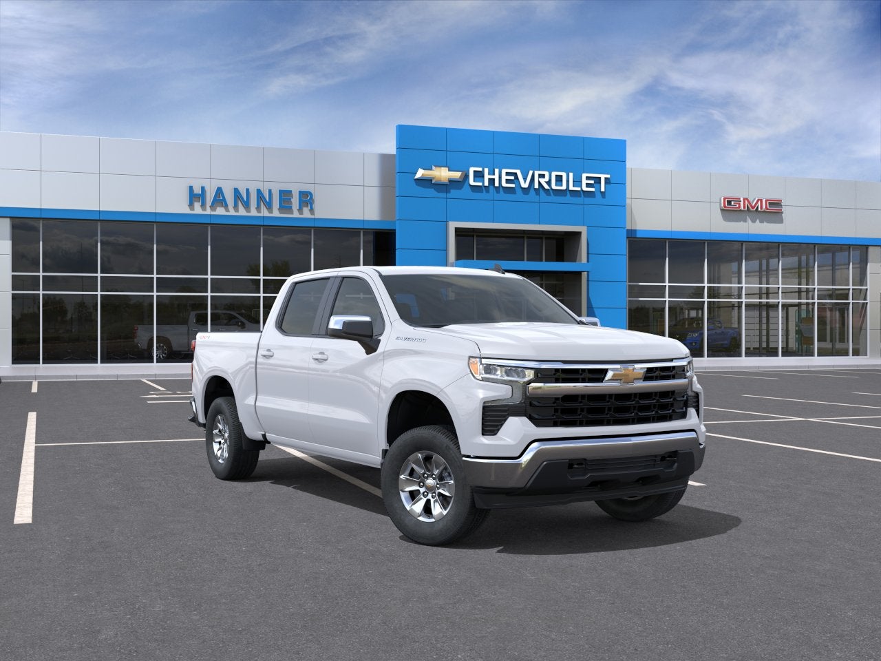 2026 Chevrolet Silverado 1500 LT in Summit White — front three-quarter view